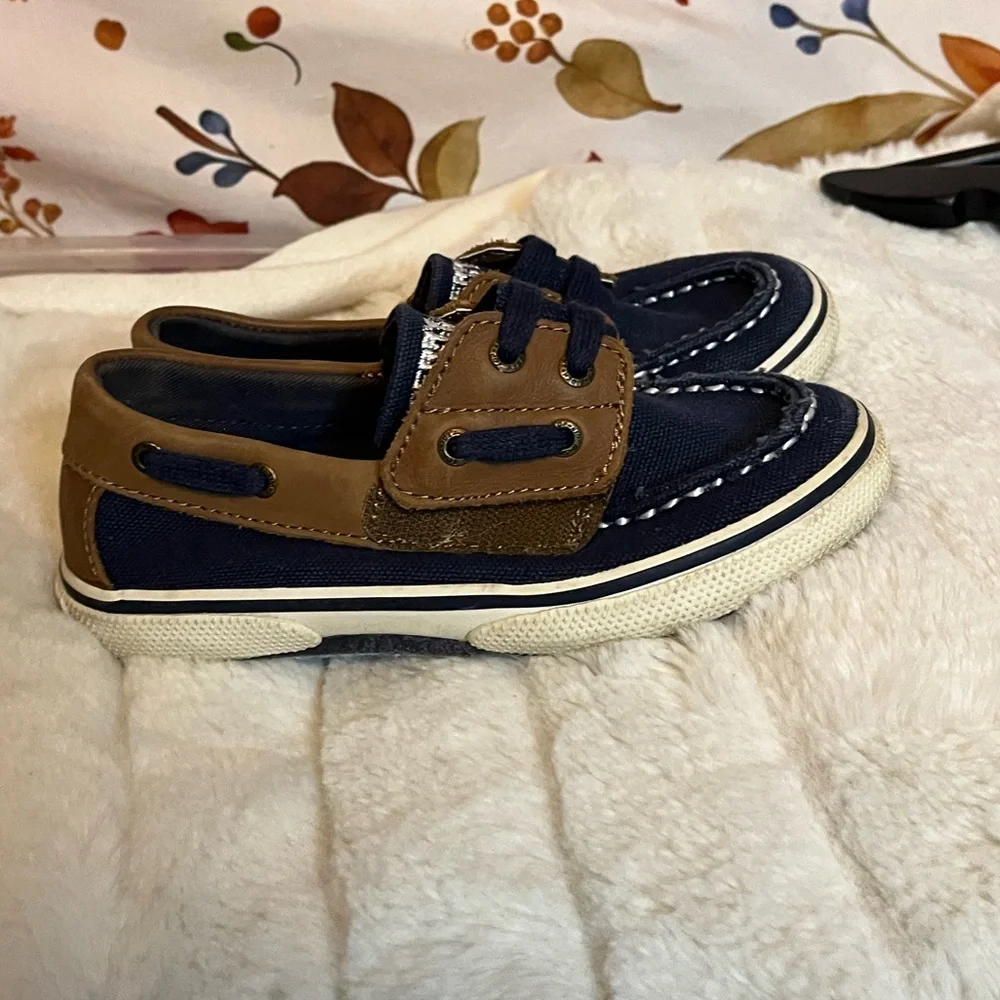 Sperry Toddler Unisex Boys Girls 10.5 Halyard Navy Blue Preppy Classic Boat Shoe